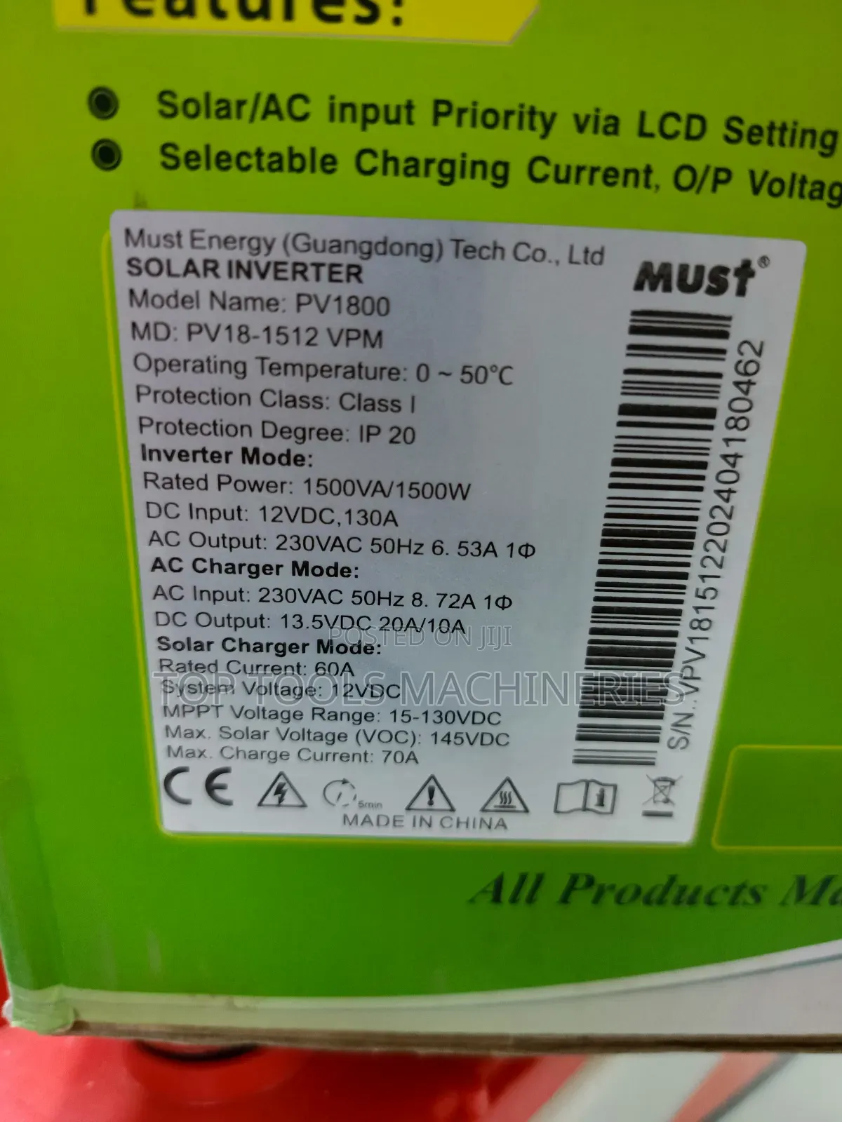 Must 1.5kva 12v Hybrid Inventer