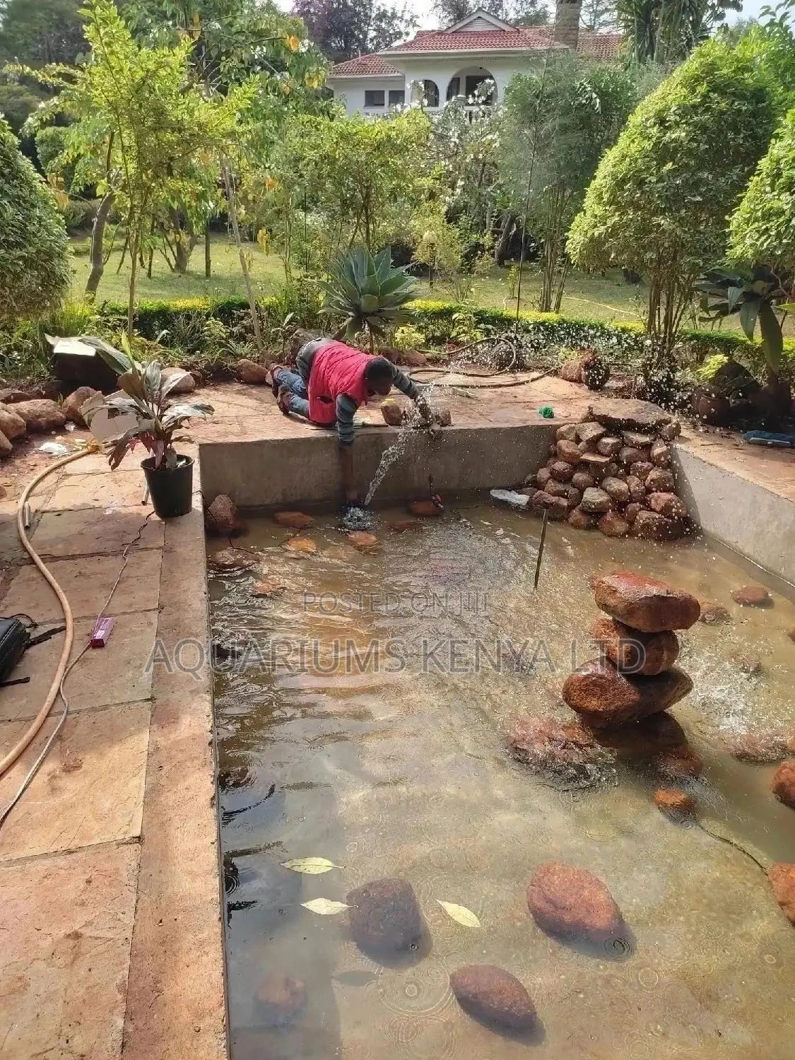 Pond Fountain Installation