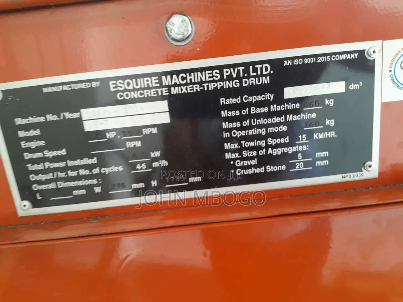 Concrete Mixer-Esquire