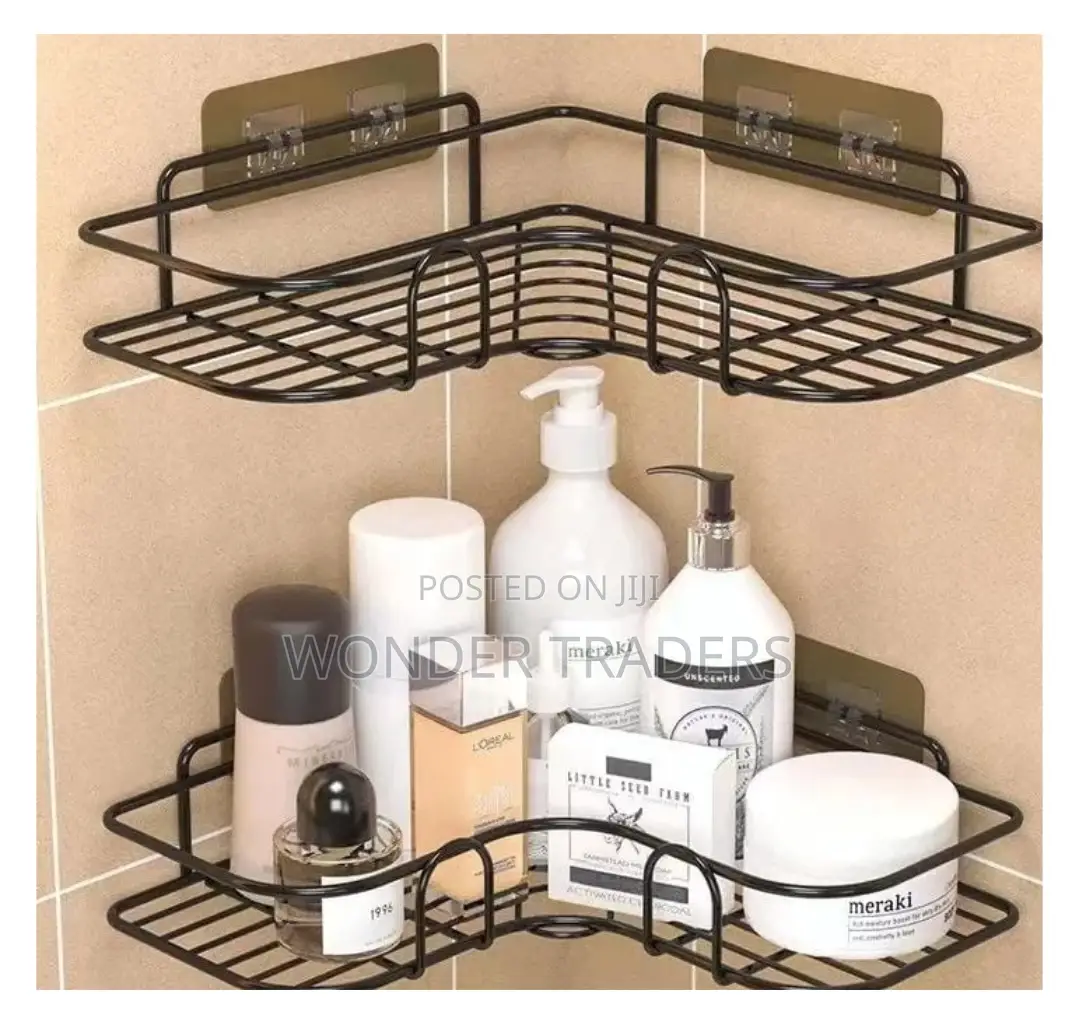 Metallic Corner Triangular Bathroom/Kitchen Organizer
