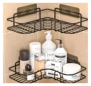Metallic Corner Triangular Bathroom/Kitchen Organizer