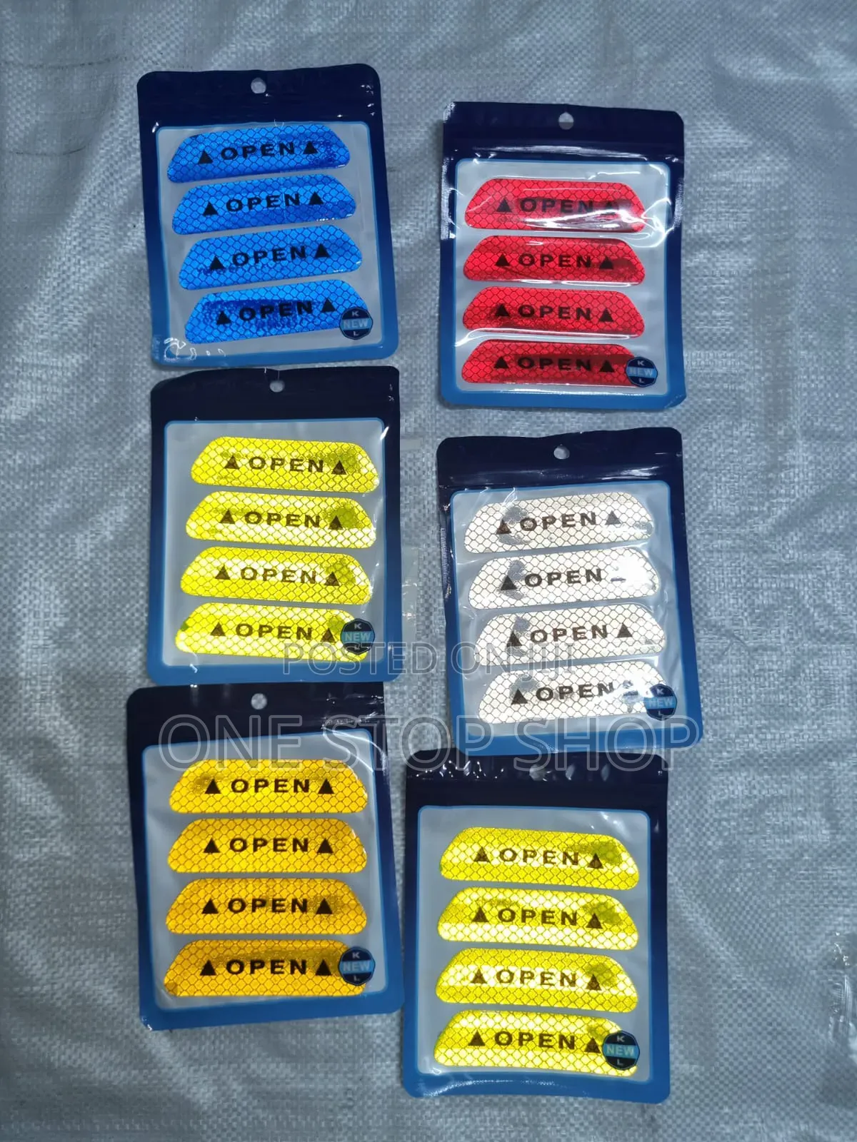 Reflective 4pc Colored Door Open Night Warning Stickers