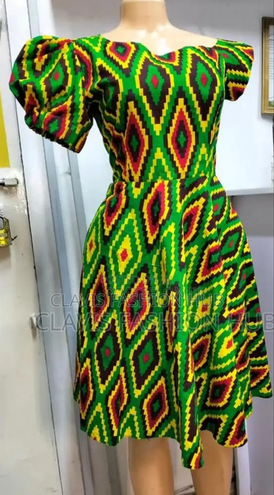 Green Kente Kitenge Dress