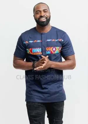 Short Sleeve Ankara Shirt for Men