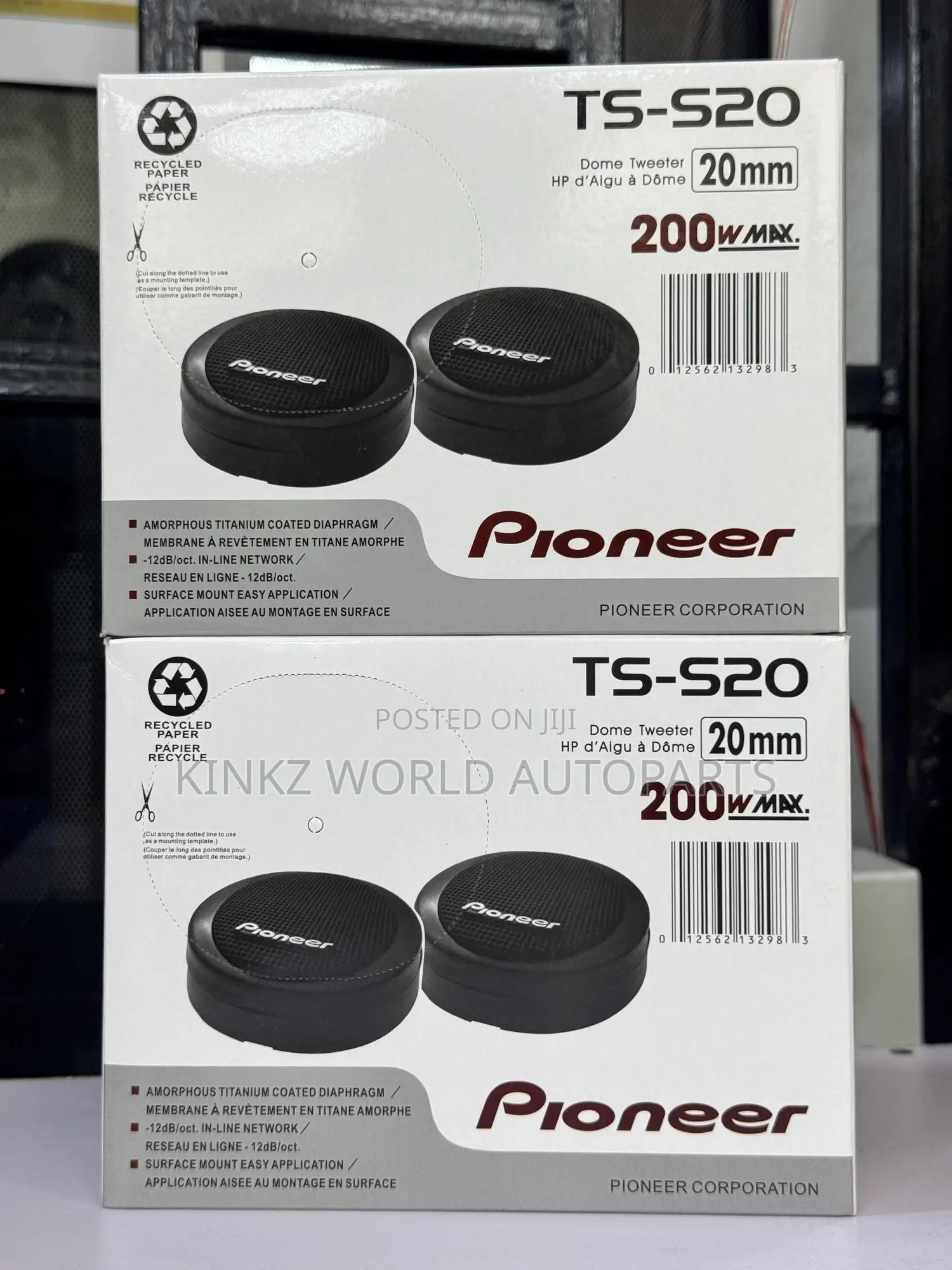Pioneer Ts S20 200 Watts Tweeter, Black Pair