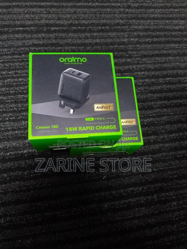 Power Adapter Oraimo Type 18W Fast Charging With 2 Ports - thumbnail 2
