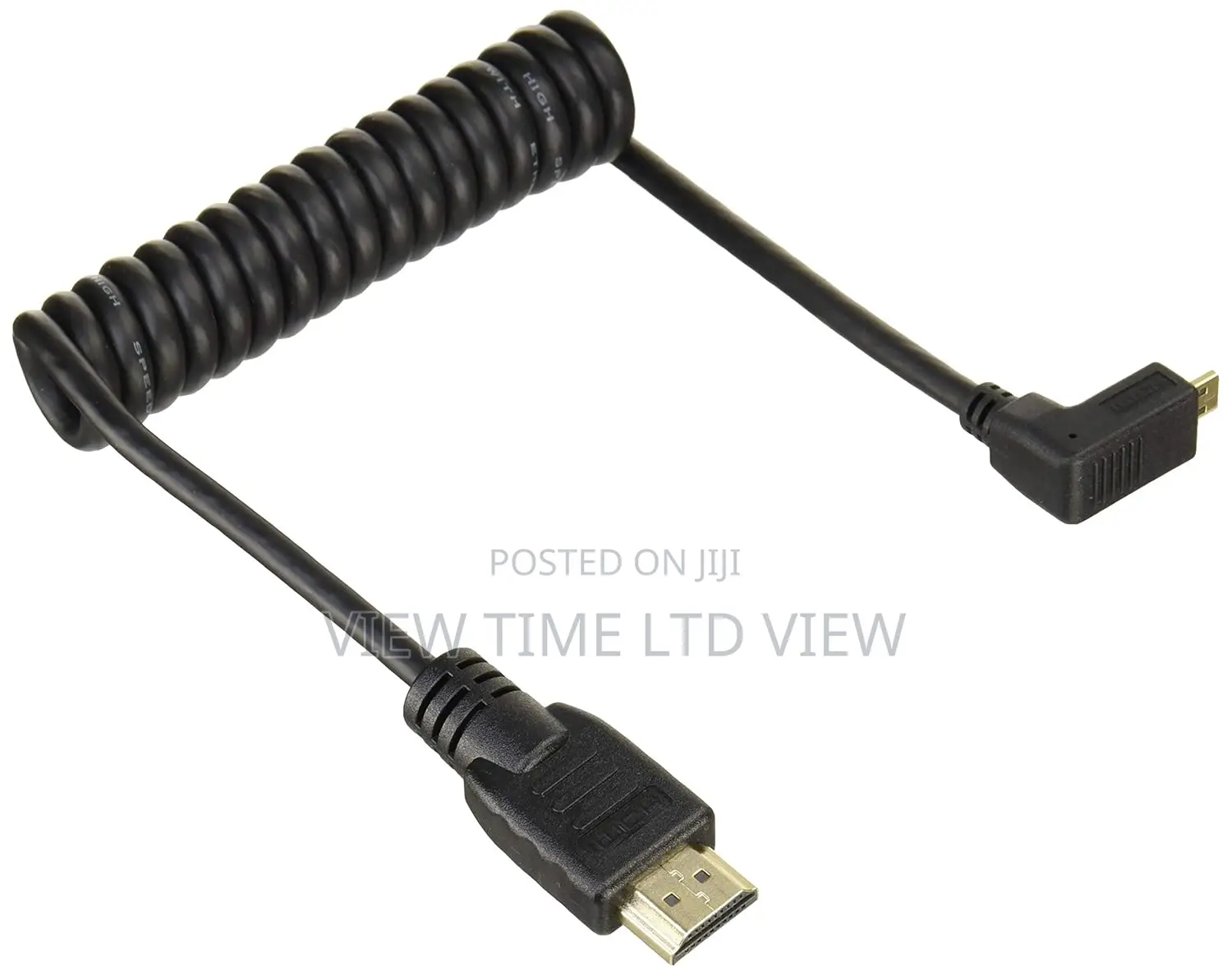 Right-Angle Micro to Full HDMI Coiled Cable