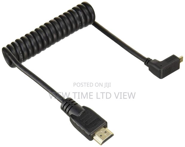 Right-Angle Micro to Full HDMI Coiled Cable