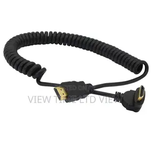 Right Angle HDMI Coiled Cable
