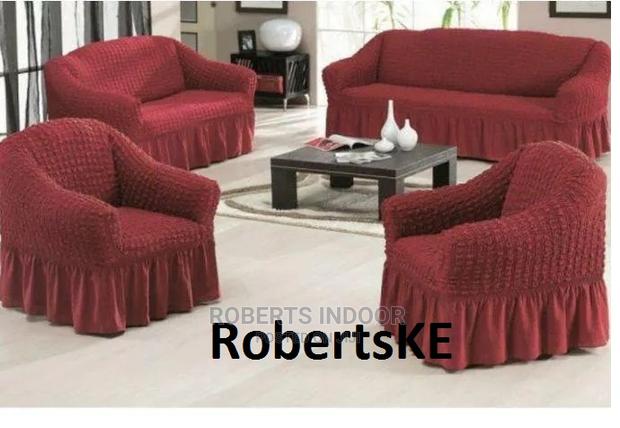 Elastic Sofa Covers 7 Seater Maroon