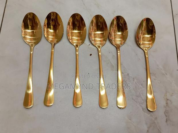 Golden Spoon/6pc Table Spoons/Gold Dessert Spoons - main view