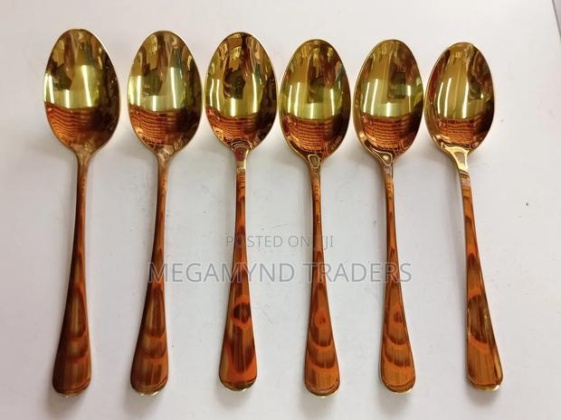 Golden Spoon/6pc Table Spoons/Gold Dessert Spoons - thumbnail 2