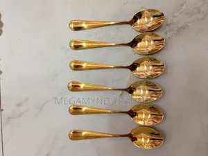 Golden Spoon/6pc Table Spoons/Gold Dessert Spoons