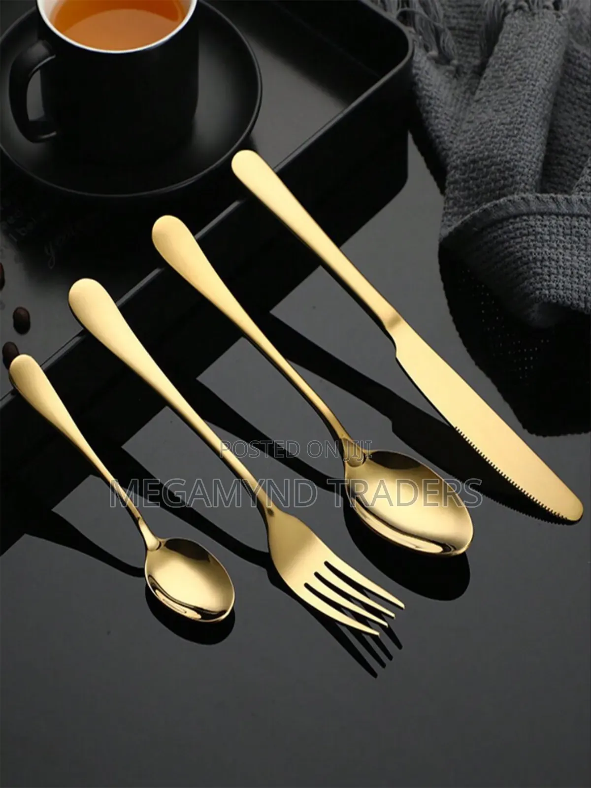 Golden Spoon/6pc Table Spoons/Gold Dessert Spoons