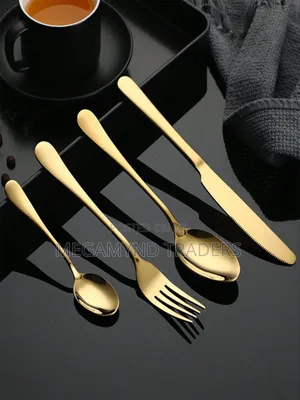 Golden Spoon/6pc Table Spoons/Gold Dessert Spoons