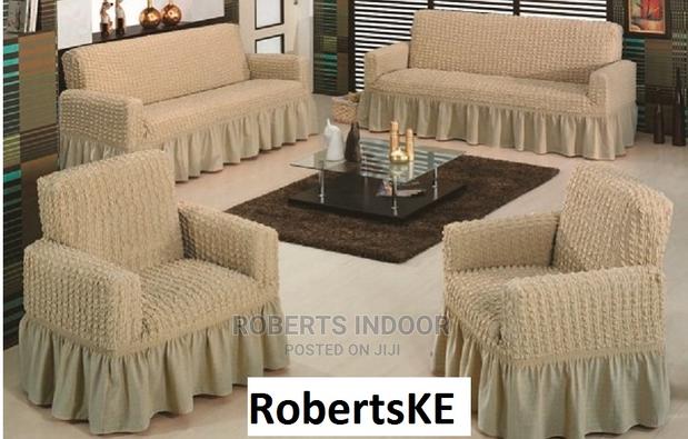 Elastic Sofa Covers 7 Seater Beige