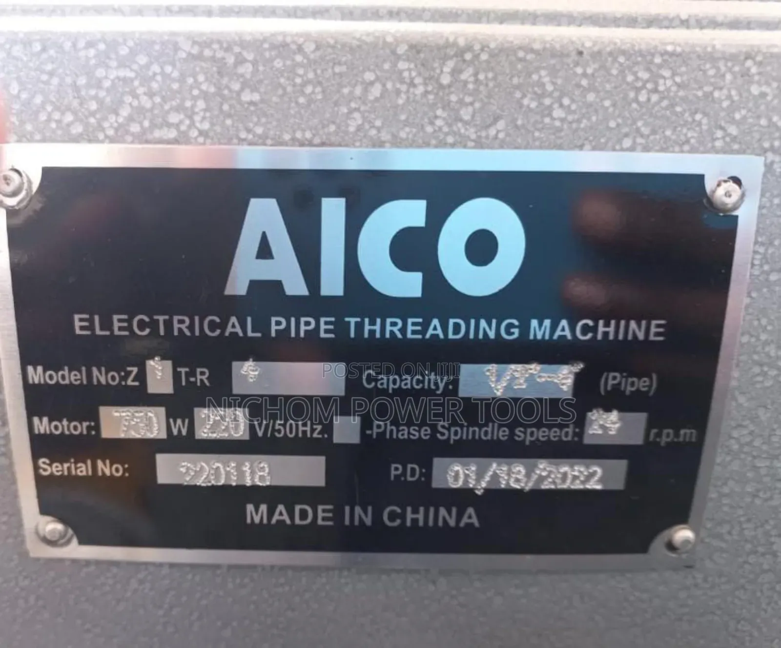 Aico 1/2" to 4" Electric Pipe Threading Machine/Die Stock
