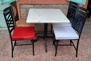 Restaurant Set, 4 Chairs With Powder Coating Finish