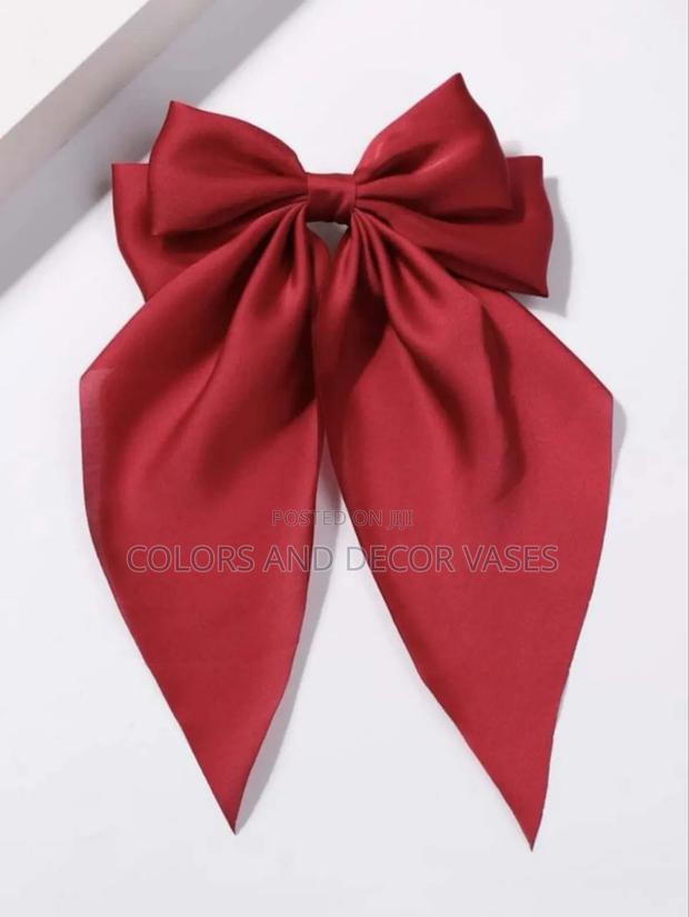 Hair Bow Clip in Maroon - thumbnail 2