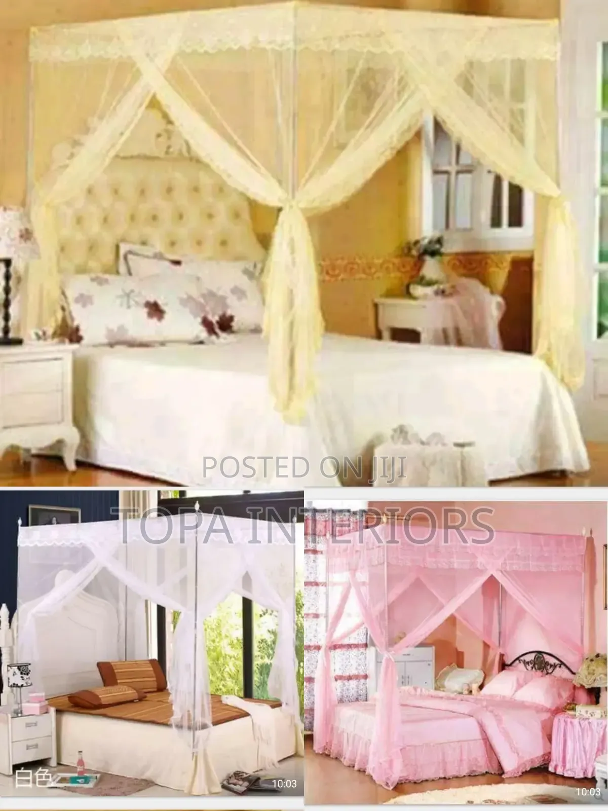 Airy and Breathable Four Metallic Stands Mosquito Nets