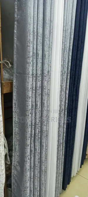 Grey and Navy Blue Blended Window Curtains Grey/Blue Curtain