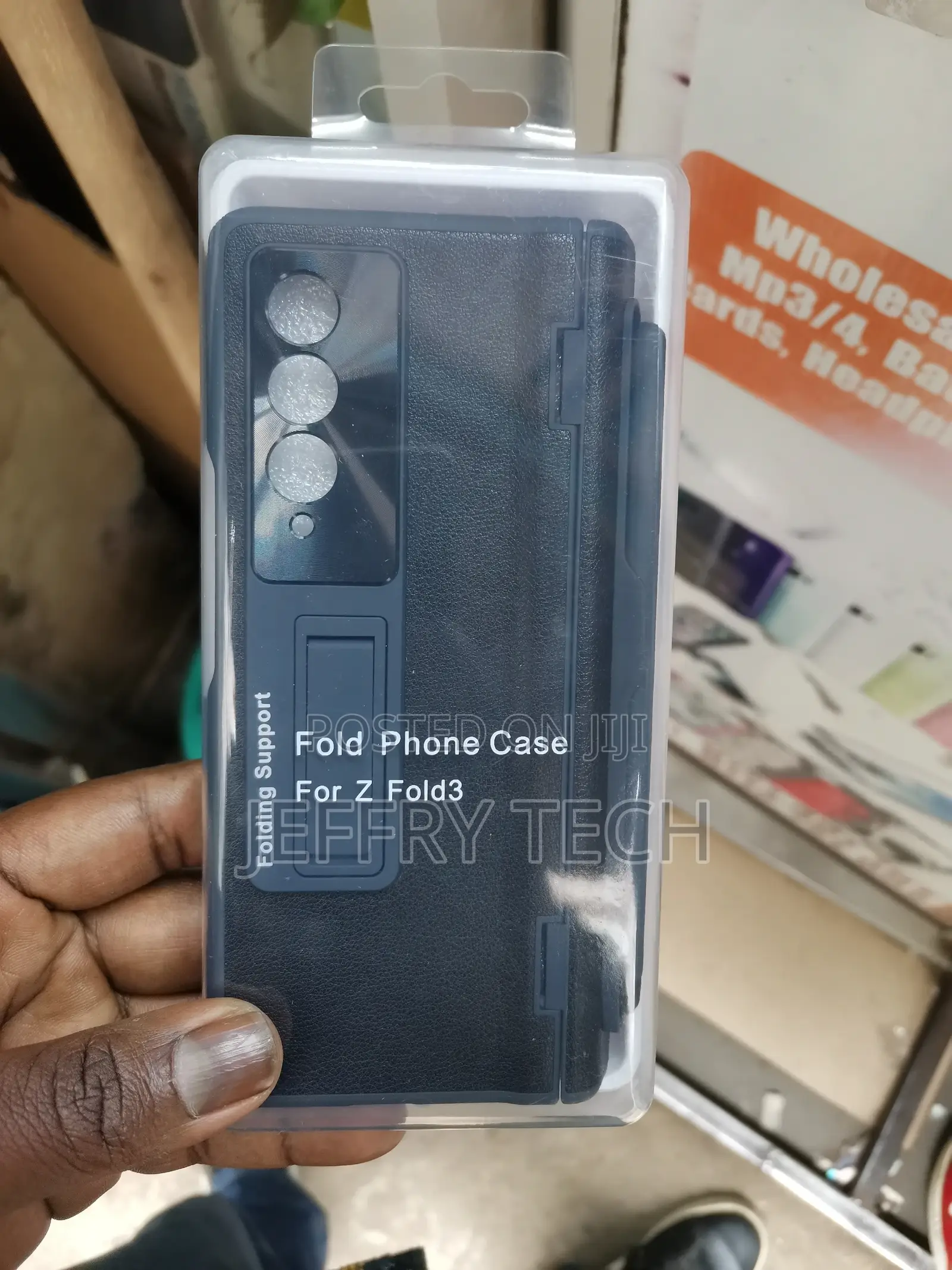 Samsung Z Fold 3 Case Leather With Pen Holder, Galaxy Z Fold