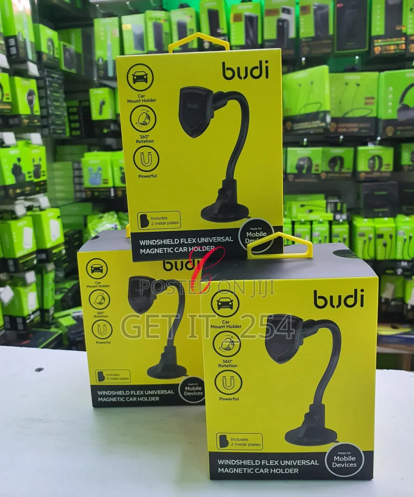 Budi CM522B Windshield Flex Universal Magnetic Car Holder