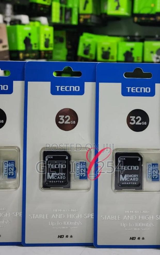 Original Tecno 32GB 100mb/S Memory Card With Adapter - thumbnail 2