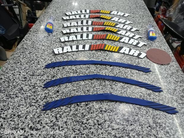 8pcs Ralliart Tires Stickers+8pc Plain Strips