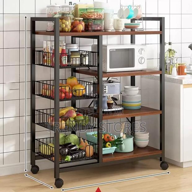 Black 4 Tier Multifunctional Metallic Rack - main view