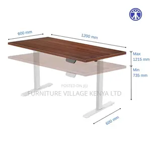 Electric Height Adjustable Table, 120cm X 60cm Standing Desk