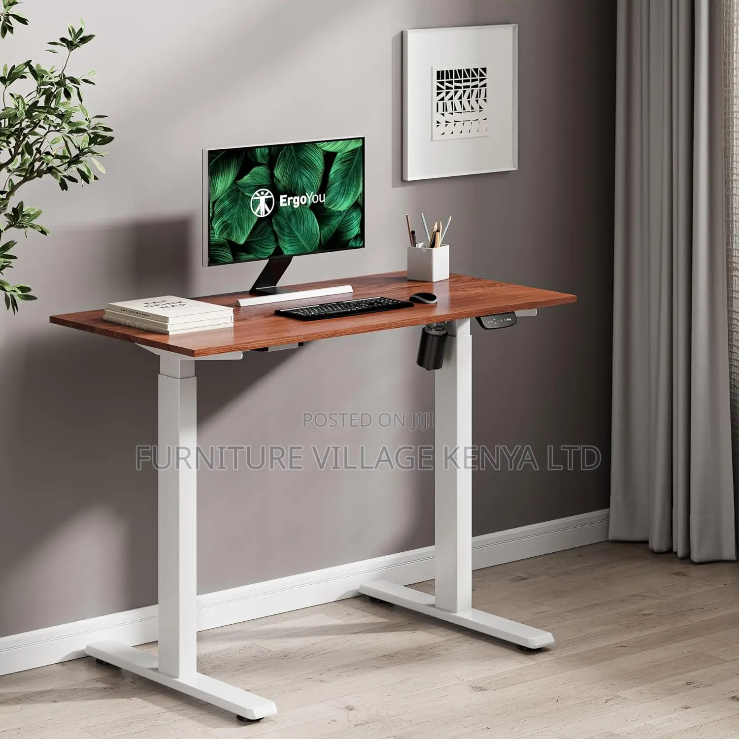 Electric Height Adjustable Table, 120cm X 60cm Standing Desk