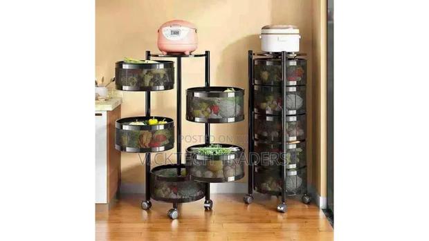 Round Fruit Rack/Storage Rack 5tier With Wheels
