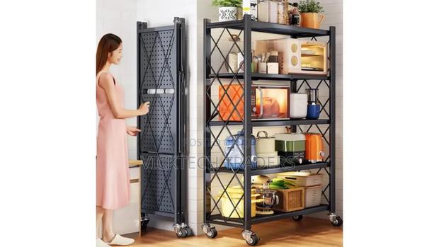 Foldable 5tier Kitchen Rack With Wheels