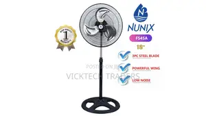 Fan/Nunix Stand Fan 18 Inches With Metallic Blade