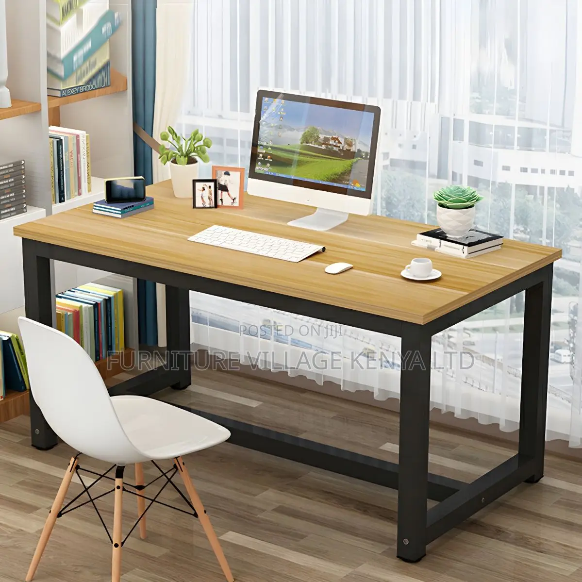 Home Office Desk; 120cm Generic Computer Table in Brown
