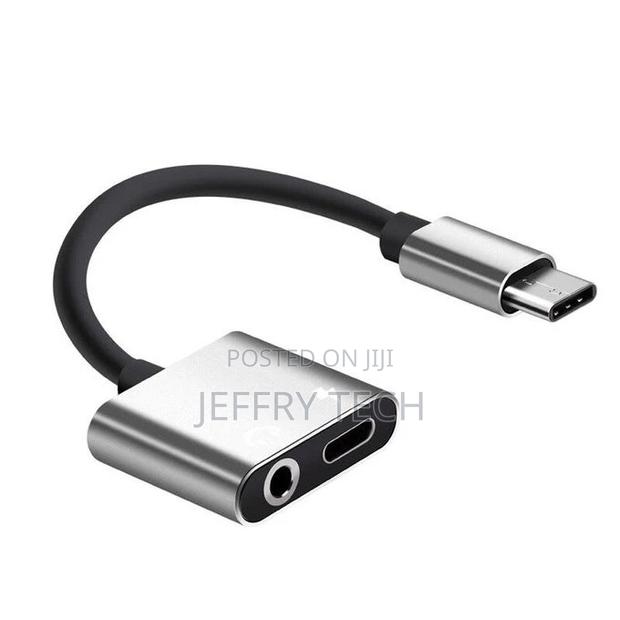 Adapter Charge Headphone 2 in 1 Type C to 3.5mm Head Aux Aud