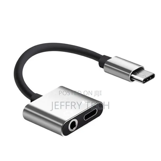 Adapter Charge Headphone 2 in 1 Type C to 3.5mm Head Aux Aud