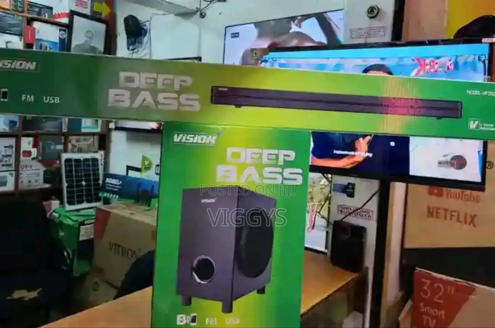 Black New Vision Deep Soundbar BS+6