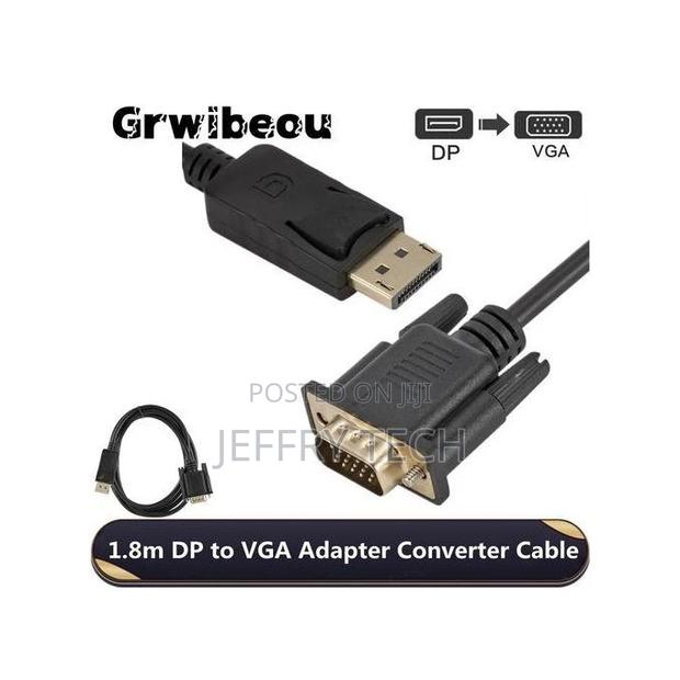 1.8m Dp Male to Vga Male Cable Adapter Displayport to Vga Co