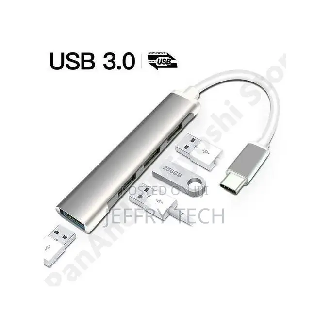 4 Port Usb 3.0 Hub High Speed Type-C Splitter 5gbps for Pc C