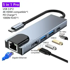 5-in-1 Usb C Hub 3.0 Splitter Type C Dock Multiport Adapter