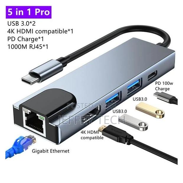5-in-1 Usb C Hub 3.0 Splitter Type C Dock Multiport Adapter
