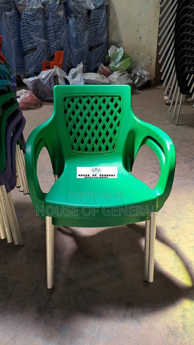 Beautiful Plastic Chair With Metal Legs - main view