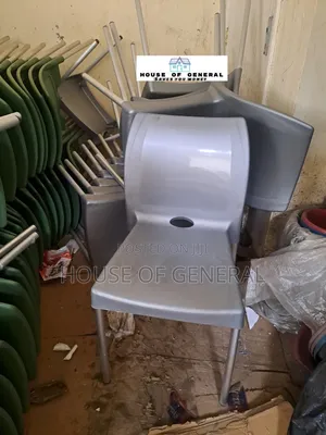 Comfortable Gray Armless Plastic Chair