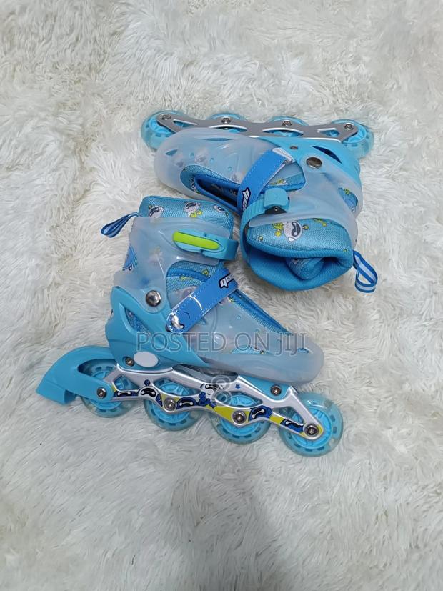 Kids’ Adjustable Rubber Wheel Inline Skates - Perfect for Ou