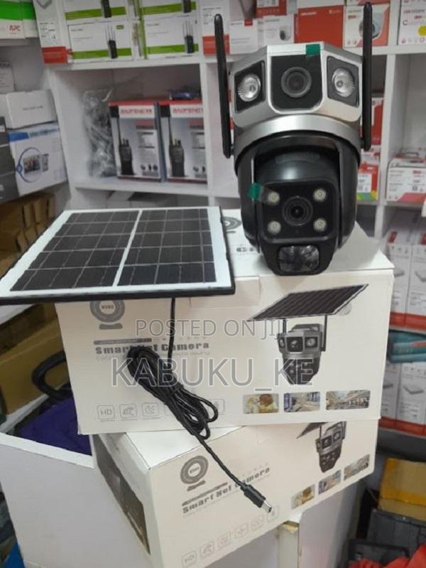 4g Simcard Dual Lens Outdoor Solar Camera Color Night Vision