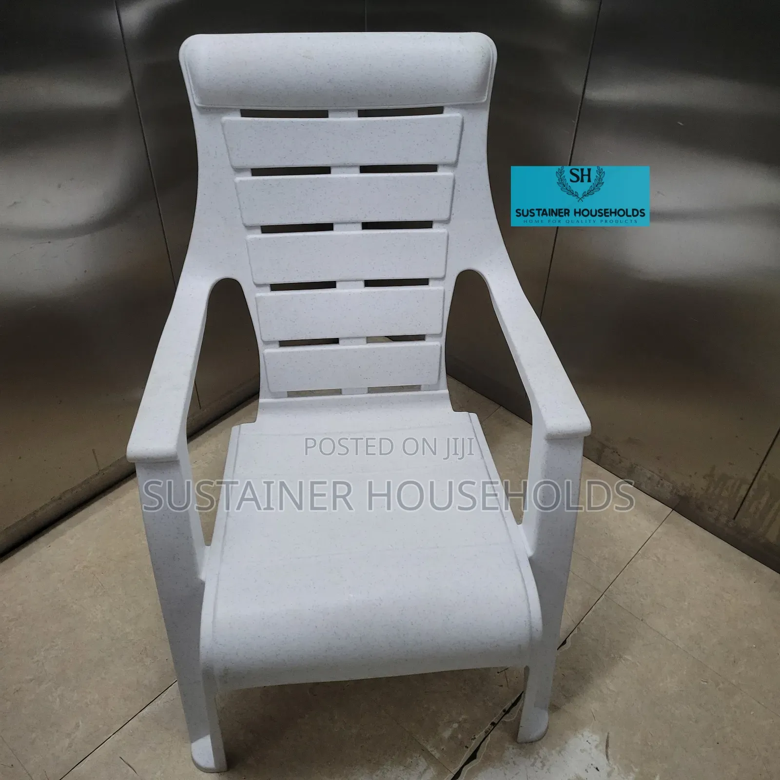 Marble White High Back Plastic Chairs