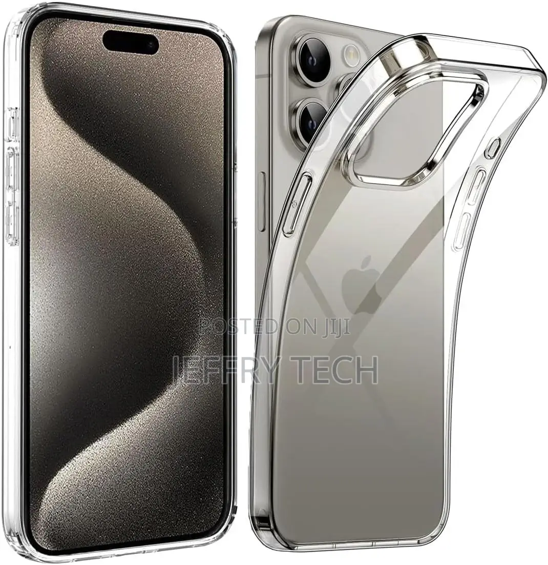 iPhone 15 Pro Max, Clear Case Thin Transparent Silicone Gel