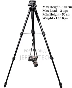 Jmary KP-2234 Professional Camera Tripod - Black (Black)